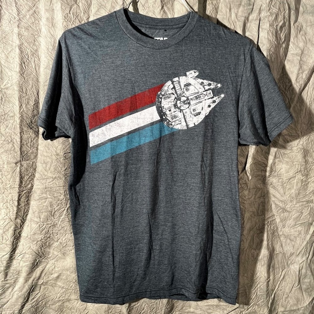 STAR WARS Adult Size (M) MF Red/ White/ Blue Stripes Short Sleeve Tee